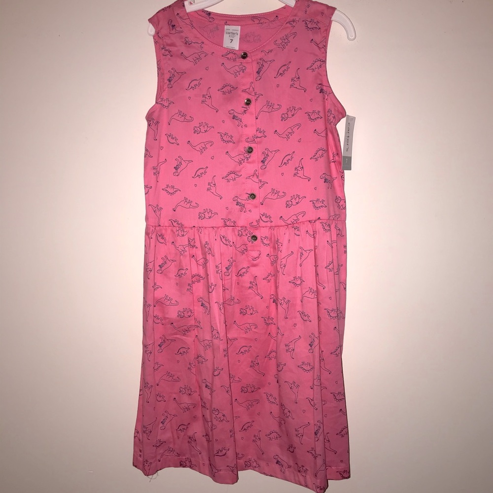 Girls dinosaur print shirt dress